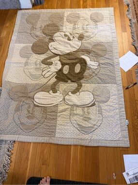 Disney Parks Floral Print Throw - Beige and Cream